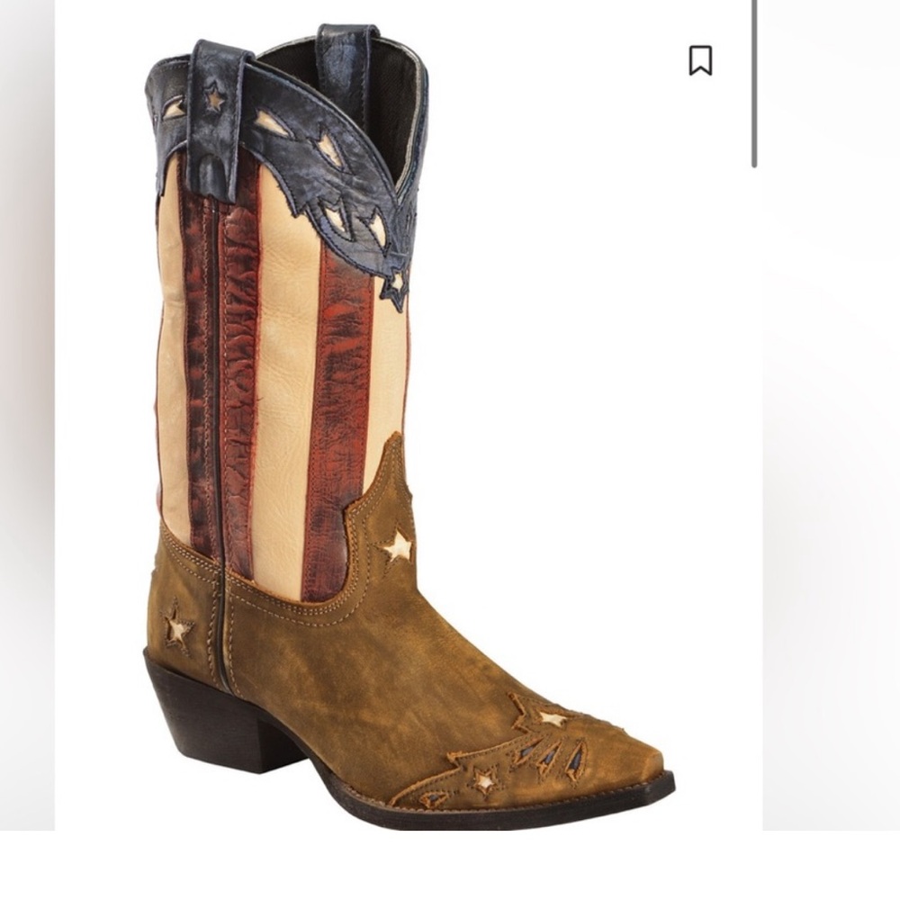 Laredo Keyes Women's Cowboy western Boots stars stripes USA flag leather US 8.5